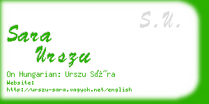 sara urszu business card